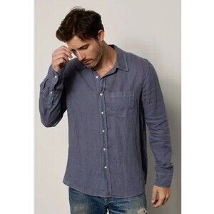 Velvet by Graham & Spencer Shirt Mens Large Linen Button Down Benton Made USA